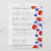 Verlovingsfeest Rustiek Hout & Rood Poppy Land Kaart (Achterkant)