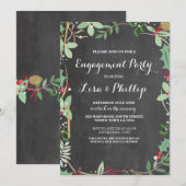 Verlovingsfeest Rustieke Douche Winter Krijt Uitno Kaart (Voorkant / Achterkant)