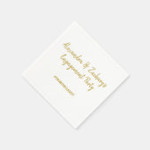 Verlovingsfeest servetten met Hashtag Gold (Hoek)