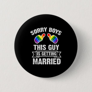 Verlovingsfeest-shirt Lgbt Gay Pride Bruidegom Bru Ronde Button 5,7 Cm