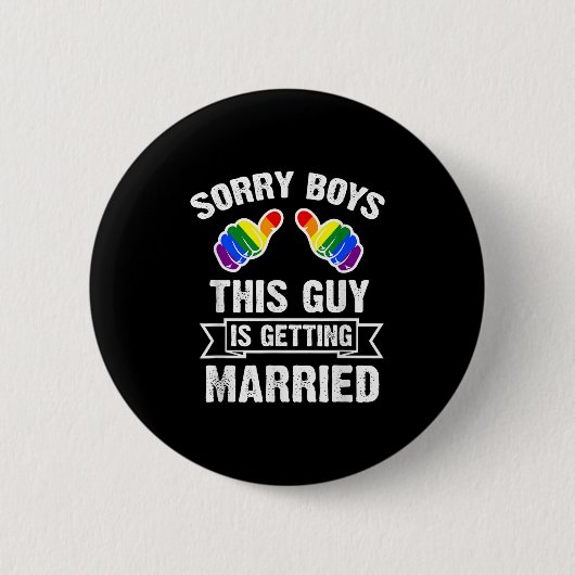 Verlovingsfeest-shirt Lgbt Gay Pride Bruidegom Bru Ronde Button 5,7 Cm (Voorkant)