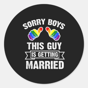 Verlovingsfeest-shirt Lgbt Gay Pride Bruidegom Bru Ronde Sticker