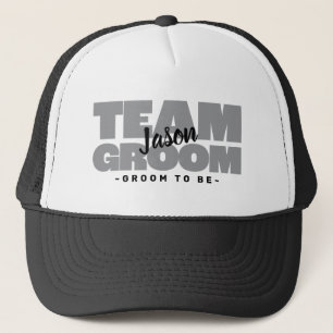 Verlovingsfeest Team Bruidegom Naam Grijs Trucker Pet