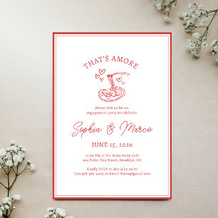 Verlovingsfeest That’s Amore Italiaanse Pasta Rood Kaart