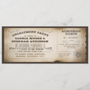  verlovingsfeest ticket typografie ontwerp kaart