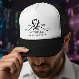 Verlovingsfeest Tuxedo Pak Strikje Bruidegom Huwel Trucker Pet