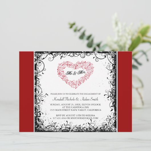 Verlovingsfeest uitnodigingen (Staand voorkant)