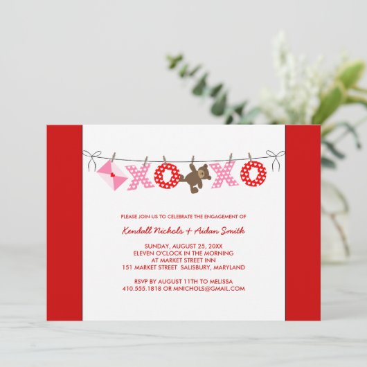 Verlovingsfeest uitnodigingen (Staand voorkant)