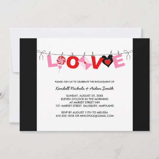 Verlovingsfeest uitnodigingen (Voorkant)