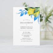 Verlovingsfeest Uitnodigingen Botanische Citroen (Staand voorkant)