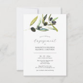 Verlovingsfeest Uitnodigingen Botanische Olijf (Voorkant)