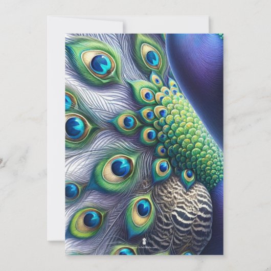 Verlovingsfeest uitnodigingen Majestic Peacock (Achterkant)