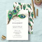 Verlovingsfeest uitnodigingen pauwenveren