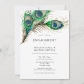 Verlovingsfeest uitnodigingen pauwenveren (Voorkant)