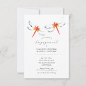 Verlovingsfeest uitnodigingen Red Dragonfly (Voorkant)