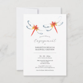 Verlovingsfeest uitnodigingen Red Dragonfly
