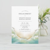 Verlovingsfeest Uitnodigingen Waterverf Shoreline (Staand voorkant)