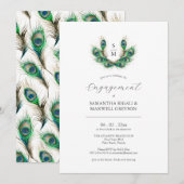 Verlovingsfeest Uitnodigingen Waterverf veren (Voorkant / Achterkant)