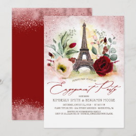 Verlovingsfeest van de Eiffeltoren Vintage Parijs Kaart