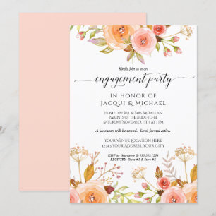 Verlovingsfeest Waterverf Floral Rose Bouquet Kaart