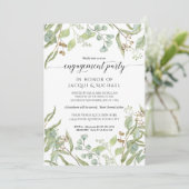 Verlovingsfeest Waterverf geplaatst eucalyptusblad Kaart (Staand voorkant)