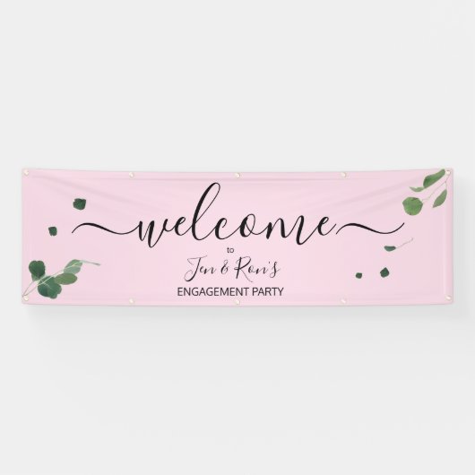Verlovingsfeest Welkom Teken Eucalyptus Wedding Spandoek (Horizontaal)