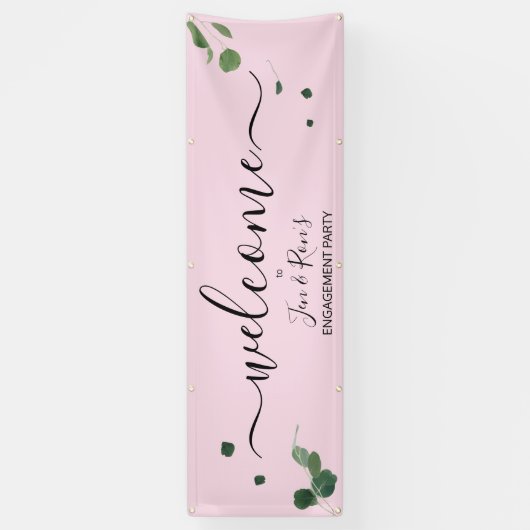 Verlovingsfeest Welkom Teken Eucalyptus Wedding Spandoek (Verticaal)