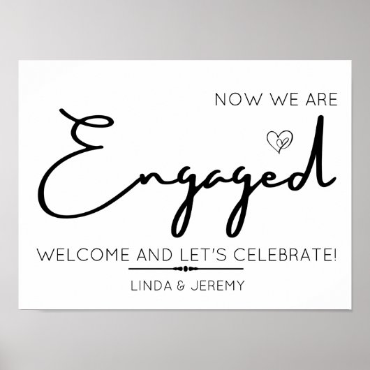 Verlovingsfeest welkomstbord poster (Voorkant)