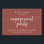 Verlovingsfeest Welkomstposter Bordeaux Poster<br><div class="desc">Dit verlovingsfeestbord is de perfecte manier om gasten te verwelkomen op je verlovingsfeest.</div>