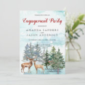 Verlovingsfeest Winter Landschapsgewei Kaart (Staand voorkant)