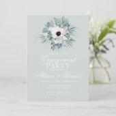 Verlovingsfeest witte anemoon salie groen kaart (Staand voorkant)