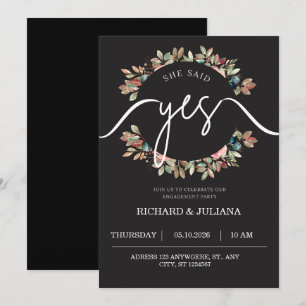 Verlovingsfeest, ze zei ja, invita kaart