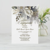 Verlovingsfeest Zilveren Gouden Witte Rozen Bloeme Kaart (Staand voorkant)