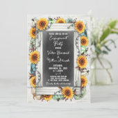 Verlovingsfeest Zonnebloem Pompoen Rustieke Herfst Kaart (Staand voorkant)