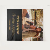 Verlovingsfeest zwart gouden foto wandkleed (Voorkant (horizontaal))