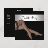Verlovingsfeest Zwart Zilver Meisje Visnet Kousen Kaart (Voorkant / Achterkant)