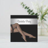 Verlovingsfeest Zwart Zilver Meisje Visnet Kousen Kaart (Staand voorkant)