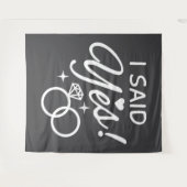 Verlovingsfeestje Gray I Said Yes Wandkleed (Voorkant (horizontaal))