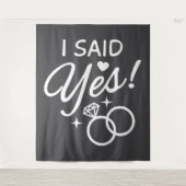 Verlovingsfeestje Gray I Said Yes Wandkleed (Voorkant)