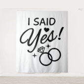 Verlovingsfeestje 'Ik zei ja' Wandkleed (Voorkant)