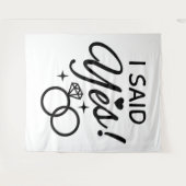 Verlovingsfeestje 'Ja' gezegd Wandkleed (Voorkant (horizontaal))