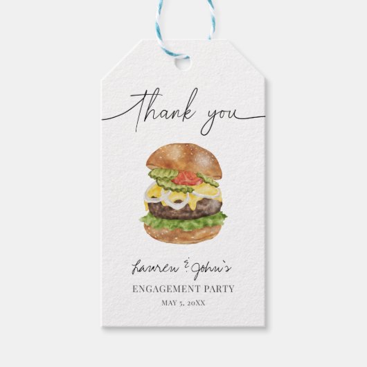 Verlovingsfeestje Love and Burgers Cadeaulabel (Voorkant)