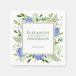 Verlovingsfeestje met Blauwe Hortensia's Servet