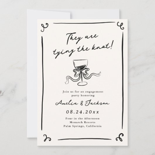 Verlovingsfeestje met Fantasievolle Handtekeningen Kaart (Voorkant)