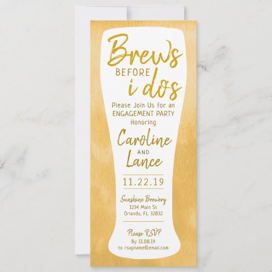 Verlovingsfeestje voor 'Brouwen voor ik trouw' Kaart (Voorkant)