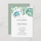 Verlovingsfeestuitnodigingen Tropisch Zee Schildpa Kaart (Voorkant / Achterkant)