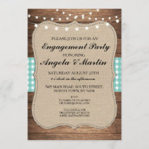 Verlovingsfeestverlichting Blauwgroen Check Wood U