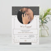 Verlovingsfoto Art Deco Uitnodiging (Staand voorkant)