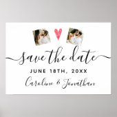 Verlovingsfoto Prop-bord Voor Save the Date Poster (Voorkant)
