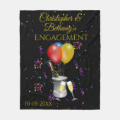 Verlovingsgelukwensen Persoonlijk Zwart Fleece Deken (Voorkant)